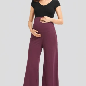 Maroon Maternity Trousers for Women