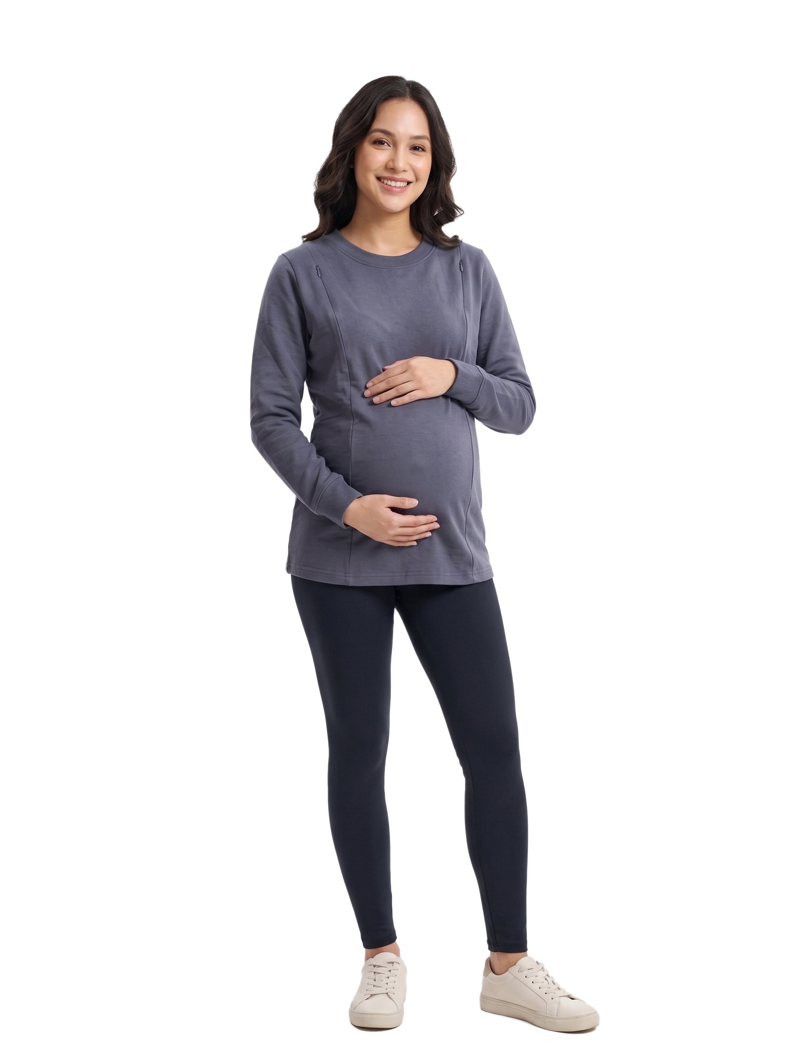 Mangoies Women's Casual Maternity Feeding Tops Sweatshirt Outfit
